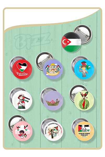 B Ajans Bizz Filistin Rozet Seti -12 (TOPLAM 10 PARÇA)