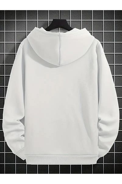 LEIVOR Φούτερ με στάμπα Hashtag Λευκό Unisex με κουκούλα