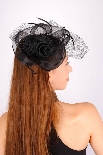Hobigram Black Wedding Hat Vualet Island Lace Bridal Accessory Hair Accessory – Party Hat, Stylish Design