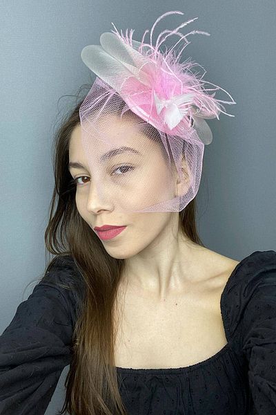 Hobigram Pink Tulle Wedding Hat Vualet Sara Bridal Accessory Hair Accessory – Party Hat, Stylish Design