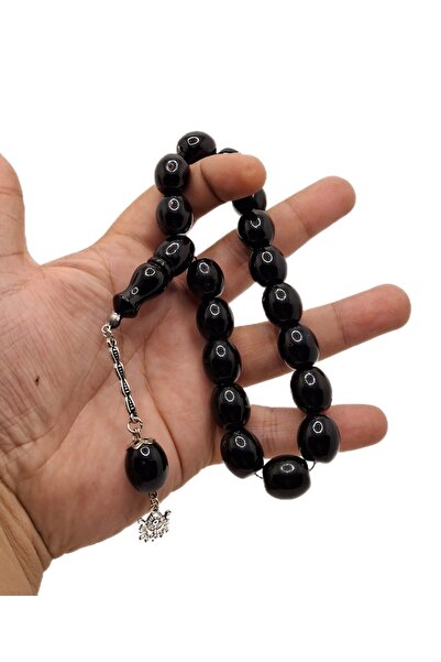 Han Ticarethane Siyah Renk 17 Taneli Maskot Toz Kehribar Tesbih