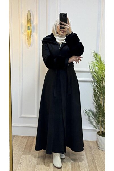 Tebrikler tekstil νέα σεζόν γυναικείο χειμωνιάτικο κομψό και άνετο παλτό με γιακά κουρκούλα μοντέλο 1605