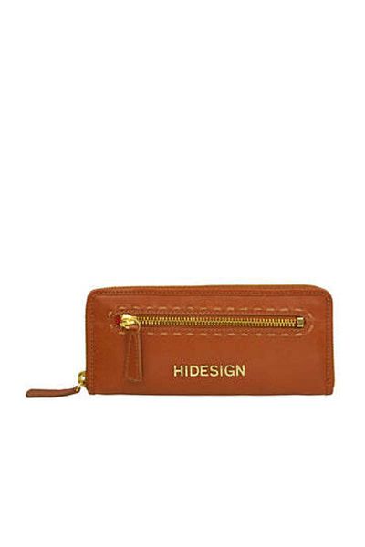 Hidesign محفظة ASCOT W1 بسحاب حول الجسم للرجال - جلد طبيعي، بني - تصميم آمن وأنيق