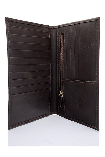 Hidesign Passport Wallet for Unisex - Genuine Leather, Brown - Travel Organizer, Elegant Design