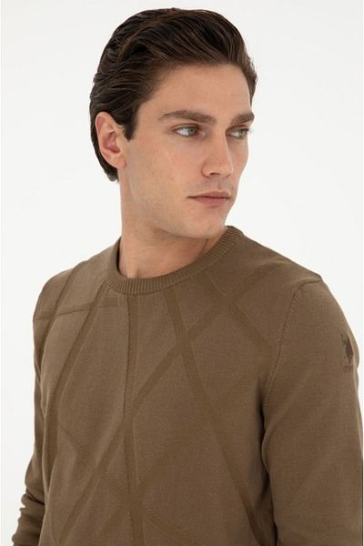 U.S. Polo Assn. Плетена блуза U.S. Polo Assn Slim fit с кръгло деколте, 100% памук (ozse giyim)