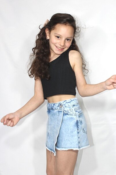 Ede Tekstil Fata - Design de fusta pantaloni scurti din denim