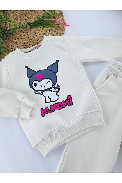 Butik Set de trening fleece cu 3 fire pentru fetiță/bebe - imprimeu Kuromi, croială obișnuită