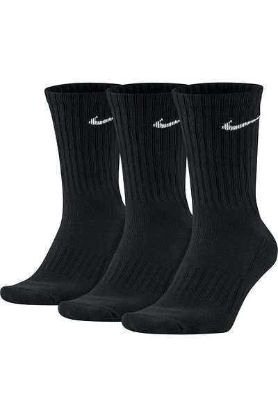 Nike Чифт от 3 памучни чорапи с възглавнички, чифт от 3 памучни спортни чорапи, черни
