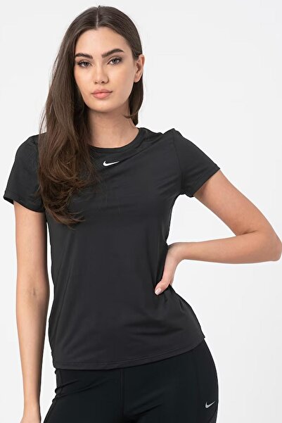 Nike Dri Fit Training One Slim Tshirt Μαύρο Γυναικείο Προπόνηση Μπλουζάκι Μαύρο