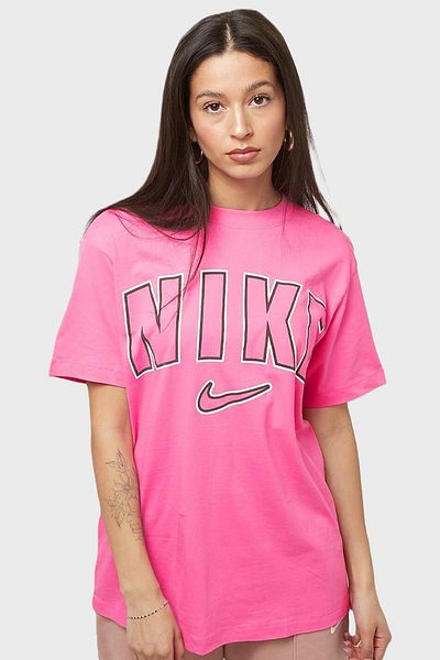 Nike Αθλητικά ρούχα με στάμπα Boyfriend Loose Fit Tee Unisex Loose Fit Unisex T-shirt Ροζ