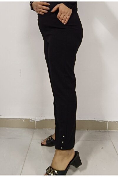 AKŞEN GİYİM Ženske hlače sa poprečnom dužinom Sa likrom Skuba Krep Tkanina No...