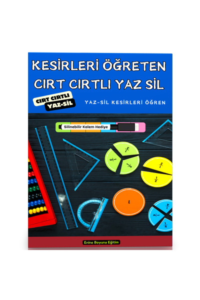 Enine Boyuna Eğitim Yaz-Sil Book Teaching Fractions with Velcro
