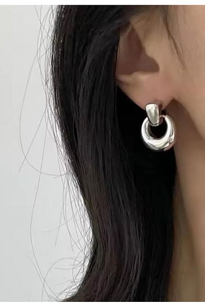 YASİN TOPÇU Steel Silver Earrings