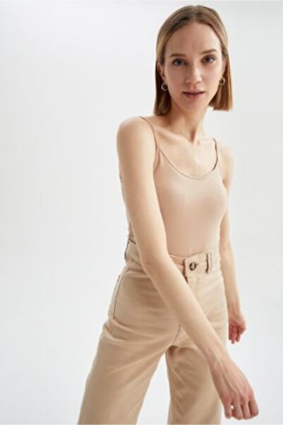 CENSEY Women's Ribbed Cotton Tank Top - Basic Model with Rope Strap