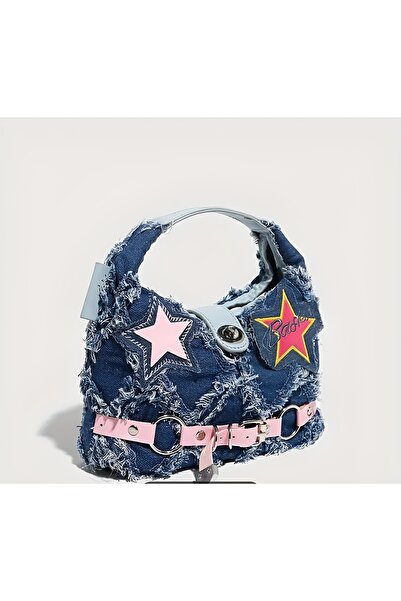 Sheinside YILDIZ DETAYLİ STAR DENİM KOL ÇANTASI