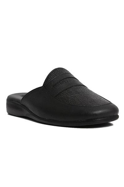 Pierre Cardin 288-2 Ανδρικός γαμπρός προίκα Crocodile Μαύρες δερμάτινες παντόφλες