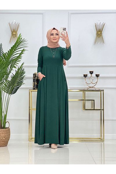 Enans Design Rochie Hijab pentru femei, rochie cu buzunare