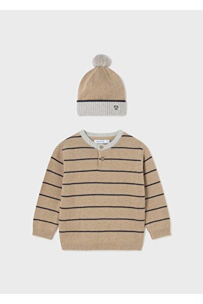 MAYORAL Baby Boy Sweater Hat Set Brown