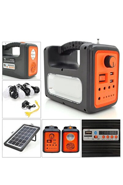gold light Güneş Enerjili Solar Panelli Mp3-radyolu Bluetoothlu Aydınlatma Fener