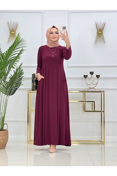 Genel Markalar Tesettür Kadın Elbise, Cepli Robalı Elbise
