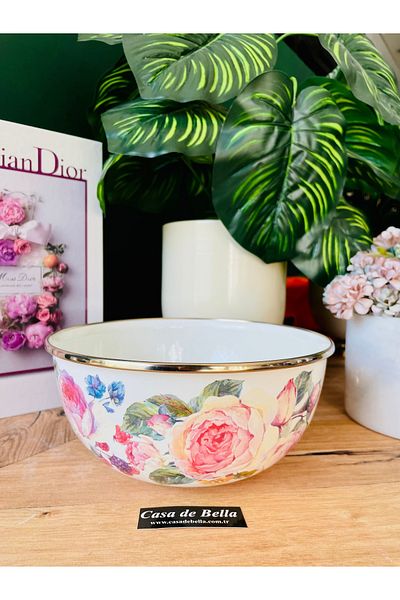CASA DE BELLA Enameled Rose Storage Container