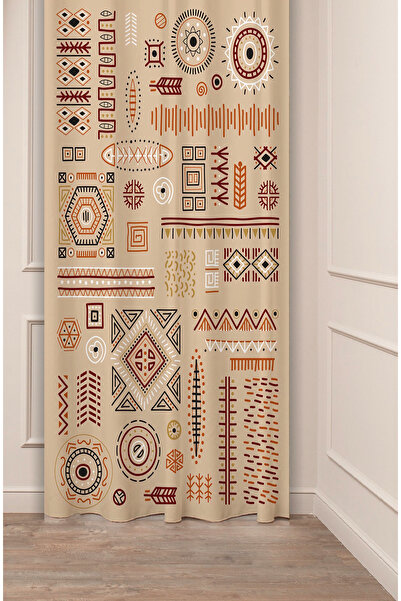 GREENDECOR Perdele de fundal moale, elegantă, boemă - cu o singură aripă, design modern, model etno și digital cu imprimeu