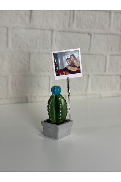 Mithbox Suport pentru note foto cu cactus albastru drăguț Suport pentru note