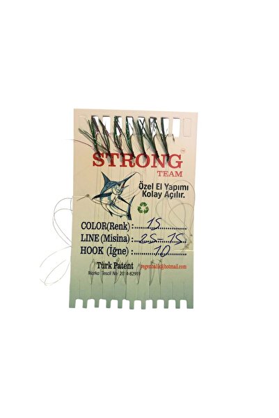 Strong K.Yeşil Kırmızı Sim 7li Karton 10 Numara İğne 25-15 Misineli Çapari