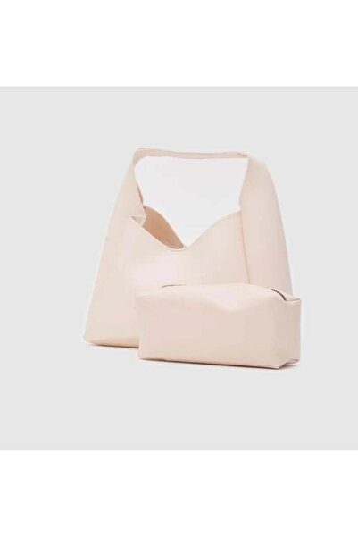 Encool Κρεμ γυναικεία τσάντα μακιγιάζ με δώρο Snap Shoulder and Hand Bag - Κο...