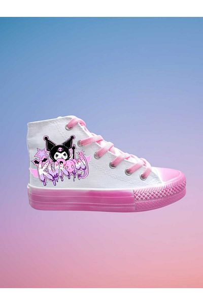 LİASSHOES graffiti alb kuromilili lanț roz talpă roz in pantofi sport copii pantofi sport