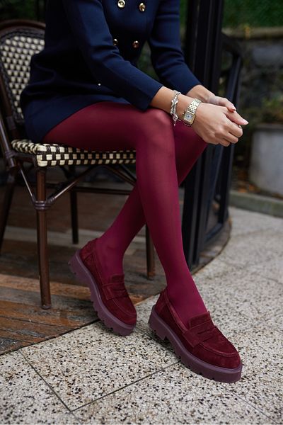 ANGELİNA JONES ALBERTO PANTOF DE FEMEI MAROON PIELE VERITĂ