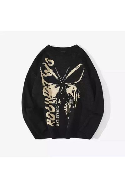 Köstebek Harajuku Streetwear Butterfly Oversize Sweatshirt