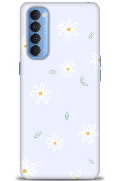 MRCİLETİSİM Oppo Reno 4 Pro Kılıf HD Baskılı Kılıf - Beyaz Papatyalar