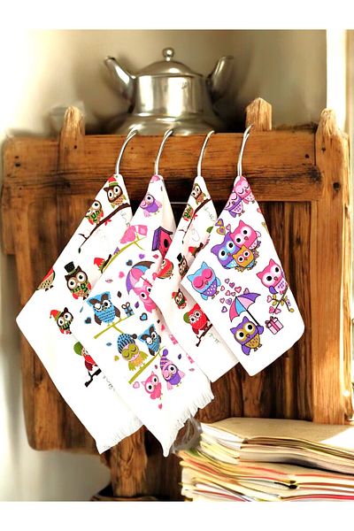CNR Garden Set of 4 Kitchen Towels Heart Towel Hand Face Towel Set Drying Cloth 30X50 40X60