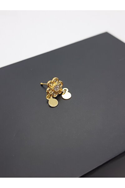 Set 925 Ayar Gümüş Altın Kaplamalı Zirkon Taşlı Sallantılı Hızma