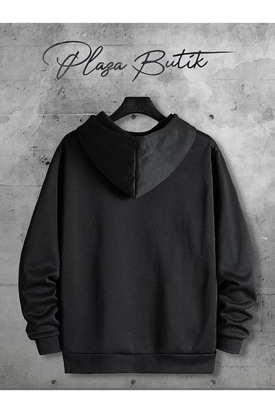 Plaza Butik Hanorac unisex, cu tăietură relaxată, supradimensionat, din bumbac, fleece, cu glugă, cu 3 fire, imprimat pentru mama pisicilor
