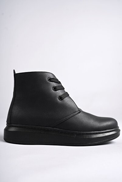 MEVESE Matteo Bağcıklı Deri Erkek Günlük Spor Siyah Bot