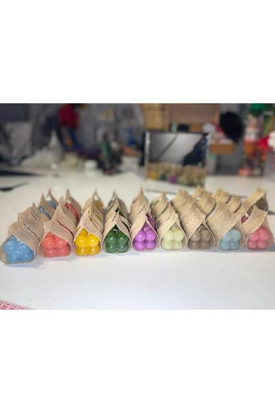 MODA Renkli ve Kokulu Bubble Mum Süslü 10 Adet Söz Hediyelik, Nişan Hediyelik...