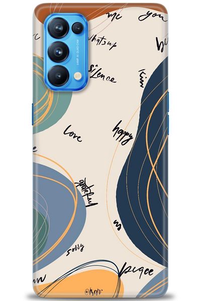 MRCİLETİSİM Oppo Reno 5 Pro Case Hd Printed Case - Happy