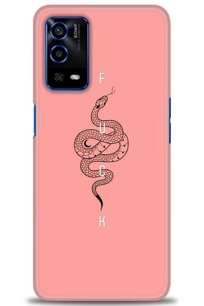 MRCİLETİSİM Oppo A55 Case Hd Printed Case - Pink Snake