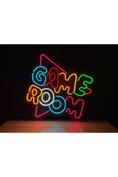 Disa Neon LED Tabela Dekoratif Aydınlatma -Game Room, 55x55cm-