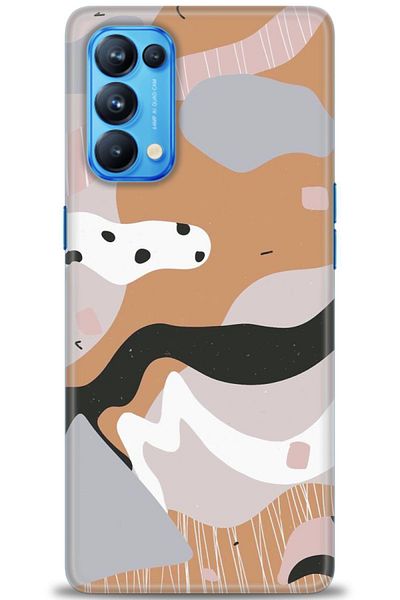 MRCİLETİSİM Oppo Reno 5 Pro Case Hd Printed Case - Brown White