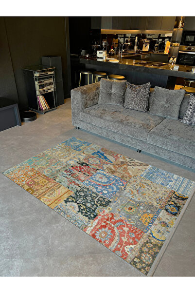Rugs Modern Halı Barcelona Collection Multicolored Traditional Motif and Flor...
