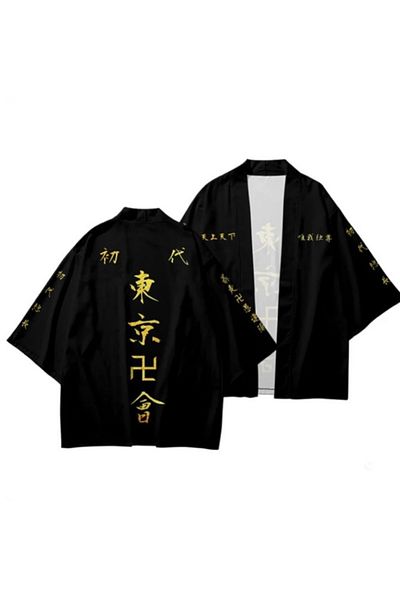 Köstebek Tokyo Revengers Anime Cosplay - Cloak Hanagaki Takemichi Ken Ryuguji Haori Kimono