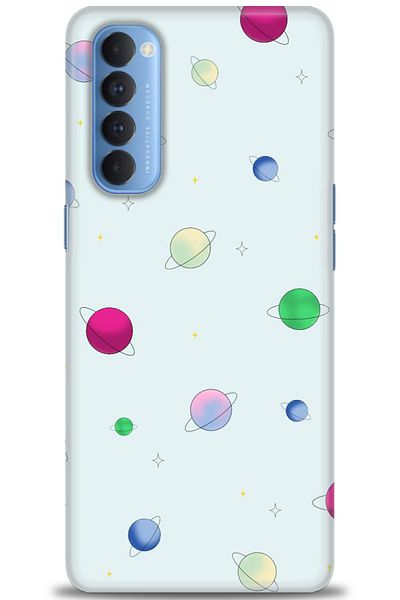 MRCİLETİSİM Oppo Reno 4 Pro Case Hd Printed Case - Planets Drawing