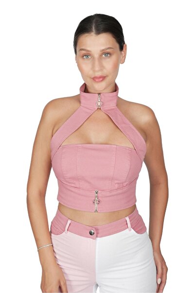 Vatye Pembe Kot Bluz