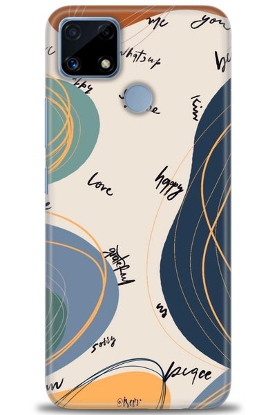 MRCİLETİSİM Realme C25 Case Hd Printed Case - Happy