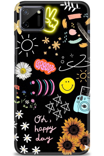 MRCİLETİSİM Realme C11 Case Hd Printed Case - Happy Day
