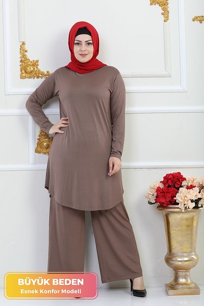 tarzımsüper Παντελόνι New Season Tunic Κοστούμι δύο τεμαχίων Lycra βαμβακερό ύφασμα Flexible Comfort Μοντέλο Κομψό κοστούμι χιτζάμπ