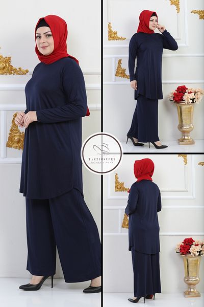 tarzımsüper Παντελόνι New Season Tunic Κοστούμι δύο τεμαχίων Lycra βαμβακερό ύφασμα Flexible Comfort Μοντέλο Κομψό κοστούμι χιτζάμπ
